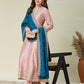 The Pink Embroidered Silk Anarkali Kurta with Dupatta Set is a graceful and elegant ensemble crafted from rich silk fabric.