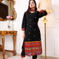 New Navratri Traditional Black Embroidery Work Kurta Pant With Duppta