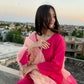 Very Nice Pink Gold Moti Lace Kurta Set