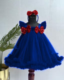 Baby Girls Knee Length Fancy Bow Frock/Dress