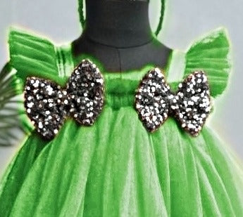 Baby Girls Knee Length Fancy Bow Frock/Dress