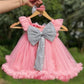 Baby Girls Knee Length Fancy Bow Frock/Dress