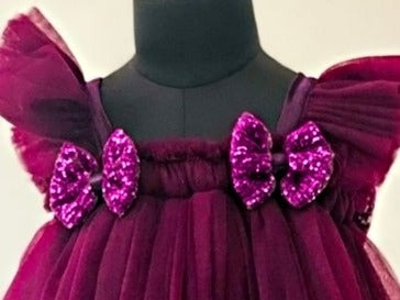 Baby Girls Knee Length Fancy Bow Frock/Dress