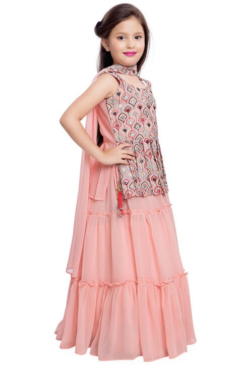 Lehenga For Girl - Stylish Partywear Embroidered Lehenga Choli With Duptta
